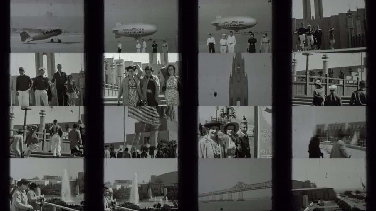 1930s black-and-white home movie collage from San Francisco.