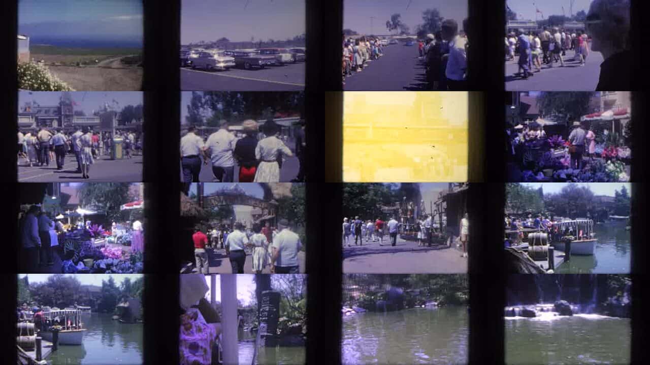 1960s Disneyland and California attraction home movie collage.