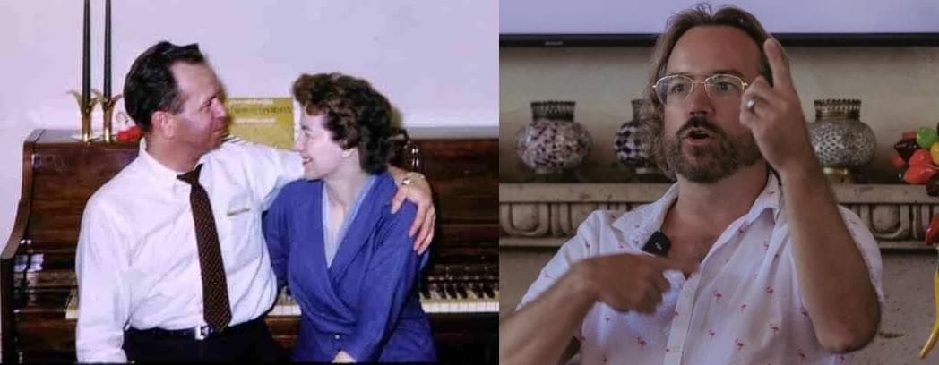 Phil Maher with his grandparents