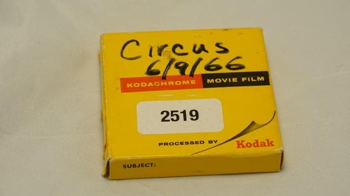 Typical 3 inch 8mm reel from the 1966 Circus.