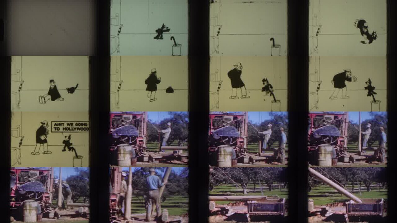 1937 Sacramento California archival home movie collage showing representative scenes from this vintage stock footage collection