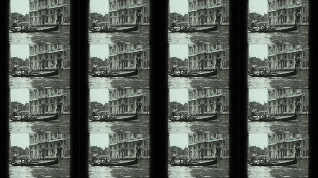 1949 Venice archival home movie collage showing representative scenes from this vintage stock footage collection
