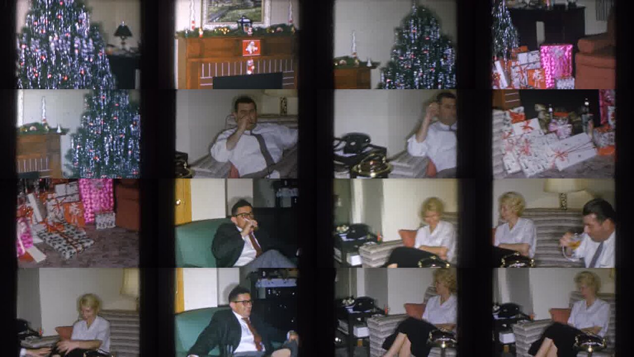 1955 Nebraska archival home movie collage showing representative scenes from this vintage stock footage collection