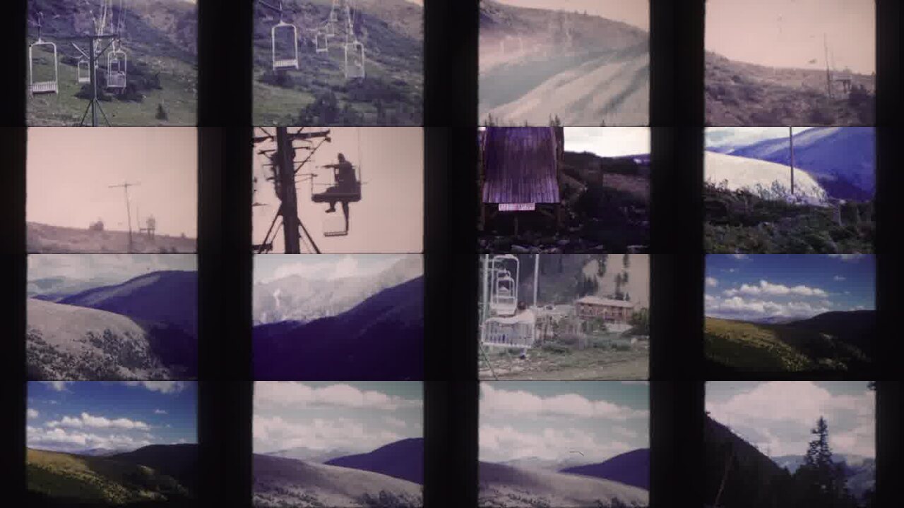 1958 Colorado archival home movie collage showing representative scenes from this vintage stock footage collection