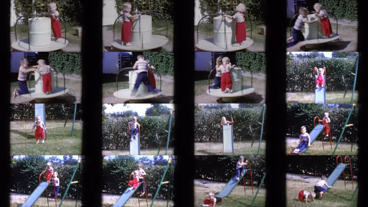 1958 Tucson Arizona archival home movie collage showing representative scenes from this vintage stock footage collection