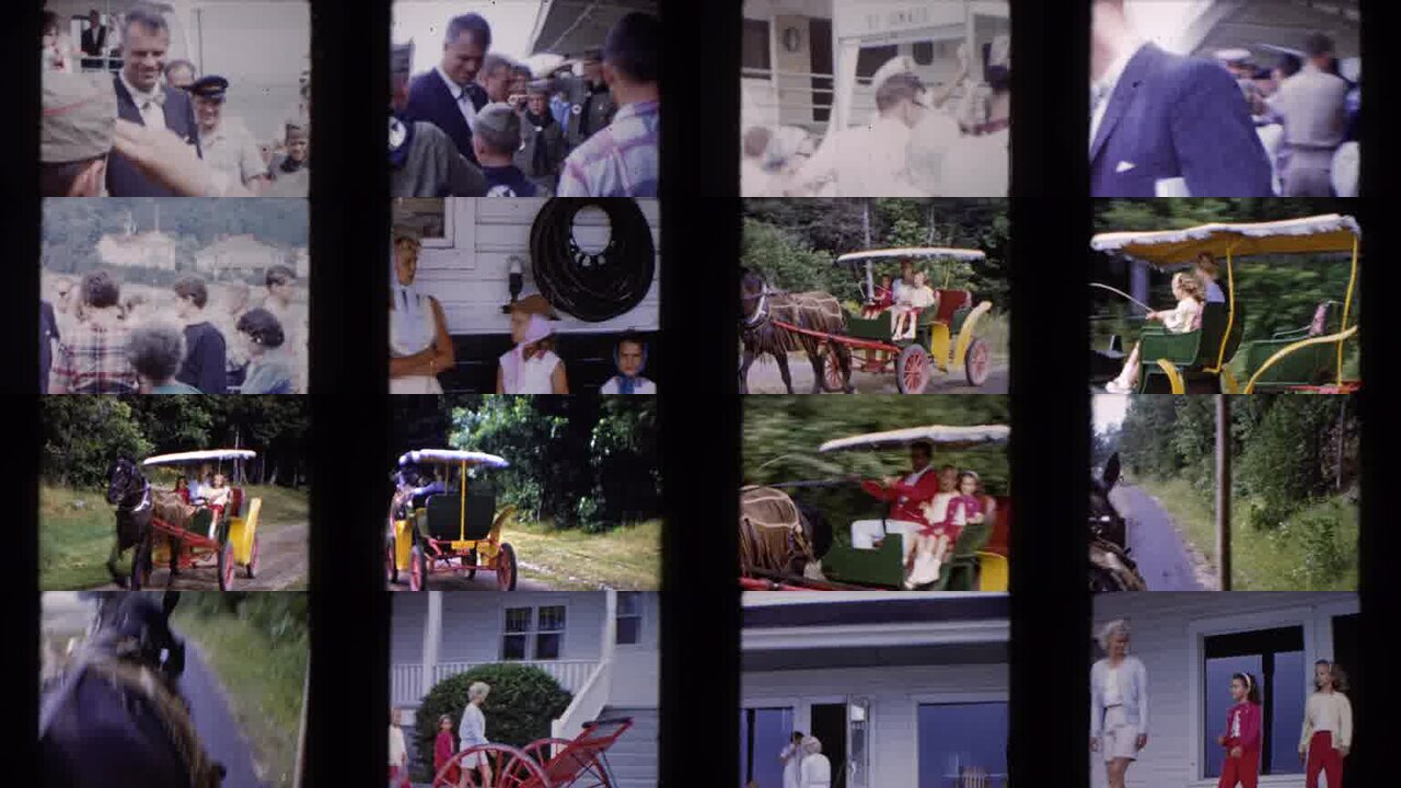 1961 Buffalo New York archival home movie collage showing representative scenes from this vintage stock footage collection