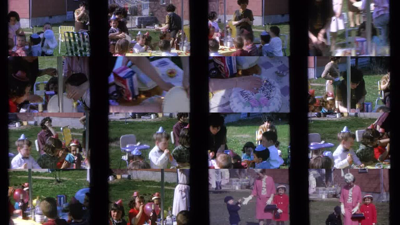 1961 Camden New Jersey archival home movie collage showing representative scenes from this vintage stock footage collection