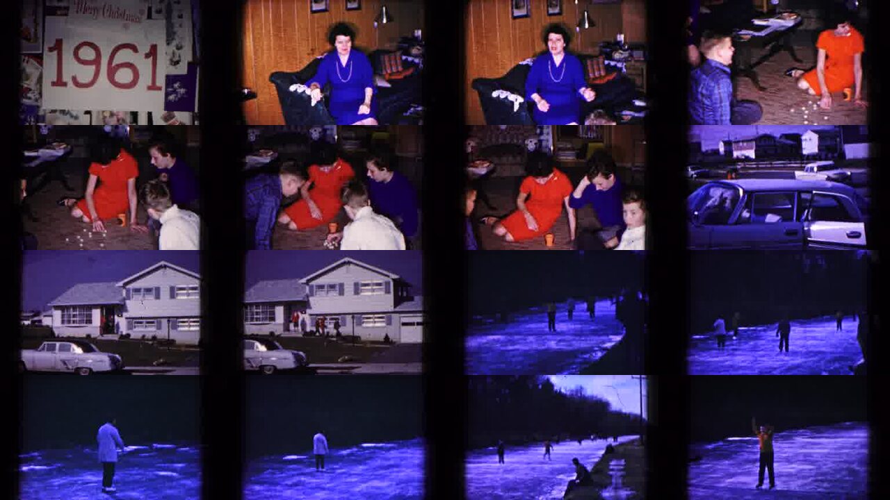 1961 Hagerstown Maryland archival home movie collage showing representative scenes from this vintage stock footage collection