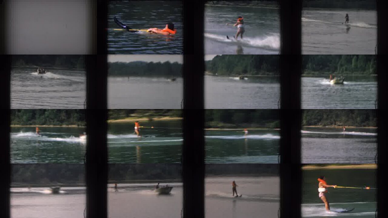 1961 Michigan archival home movie collage showing representative scenes from this vintage stock footage collection