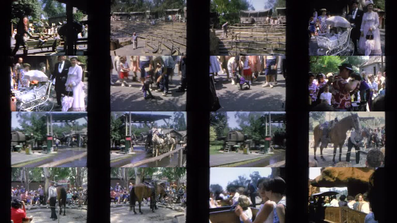 1962 San Diego California archival home movie collage showing representative scenes from this vintage stock footage collection