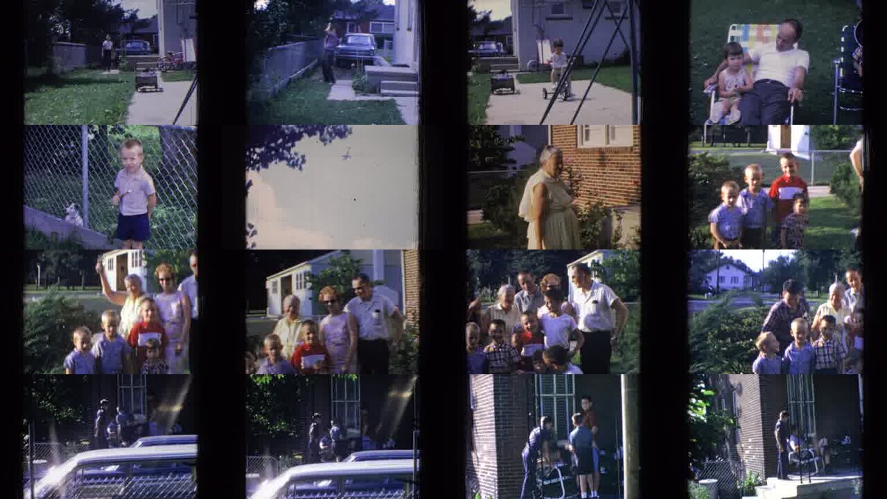 1965 New Jersey archival home movie collage showing representative scenes from this vintage stock footage collection