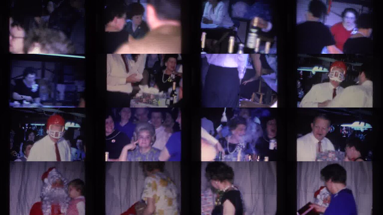 1966 Hoboken New Jersey archival home movie collage showing representative scenes from this vintage stock footage collection