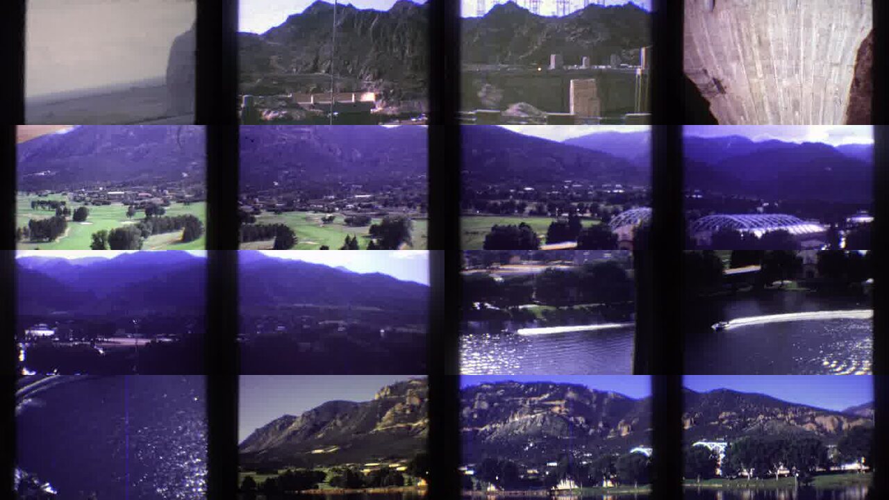 1969 Colorado archival home movie collage showing representative scenes from this vintage stock footage collection