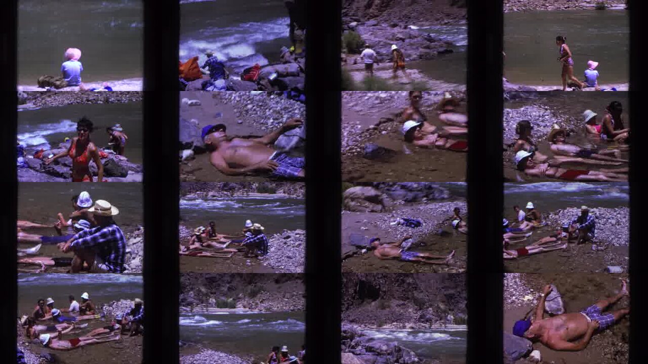 1969 Utah archival home movie collage showing representative scenes from this vintage stock footage collection