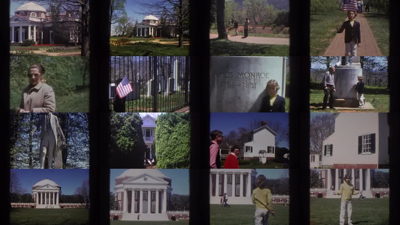 1971 Richmond Virginia archival home movie collage showing representative scenes from this vintage stock footage collection