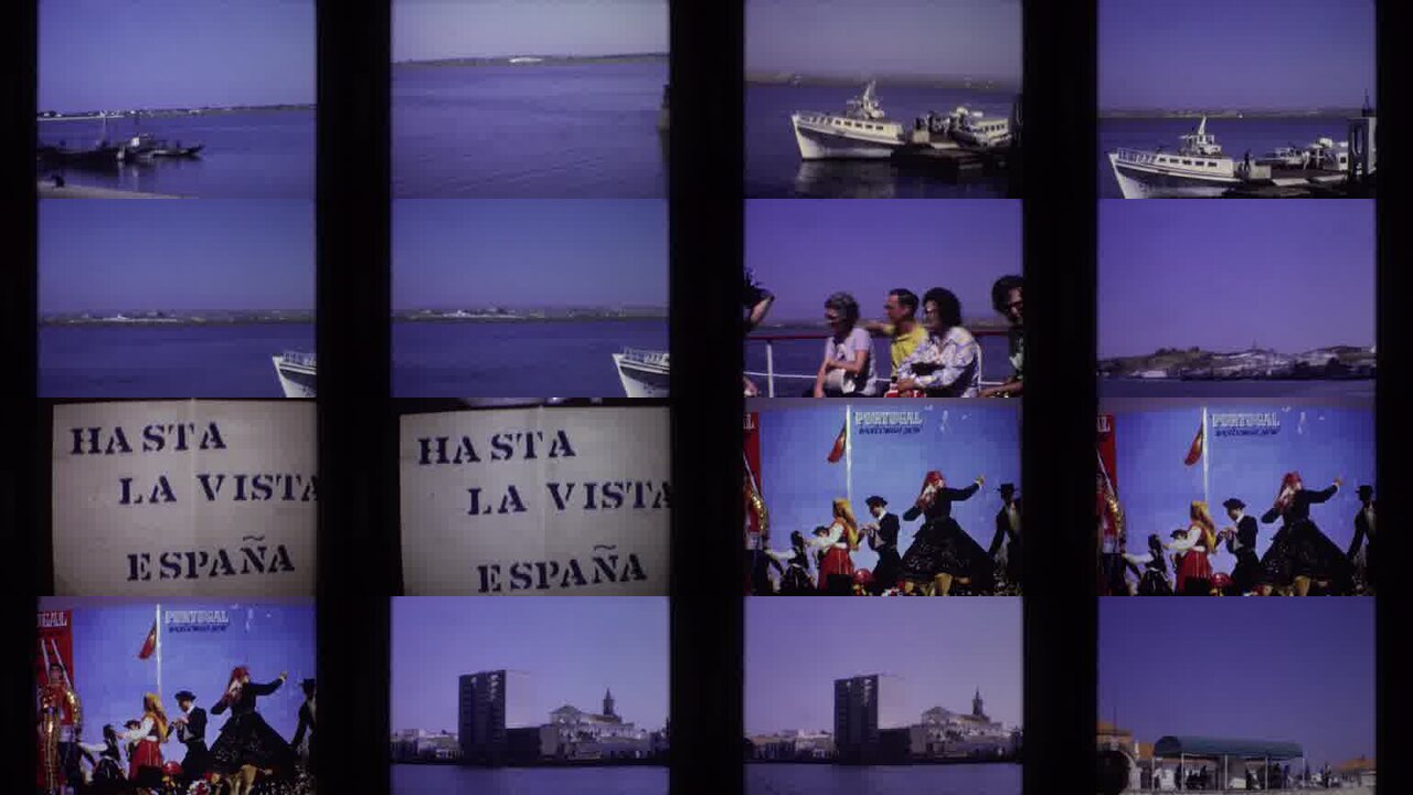 1972 Portugal archival home movie collage showing representative scenes from this vintage stock footage collection