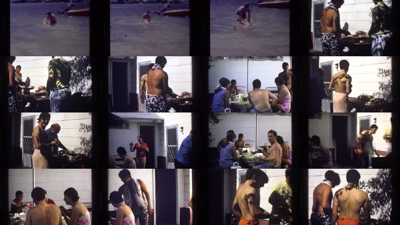 1978 California archival home movie collage showing representative scenes from this vintage stock footage collection